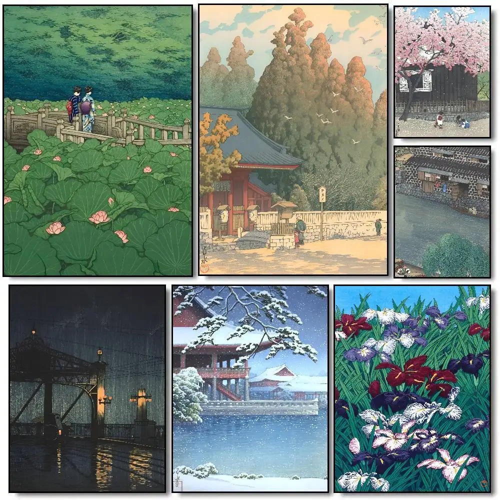 Kawase Hasui Artwork   Poster Wall Art Printing Waterproof Home Living Bed Room Bar Aesthetic Decor