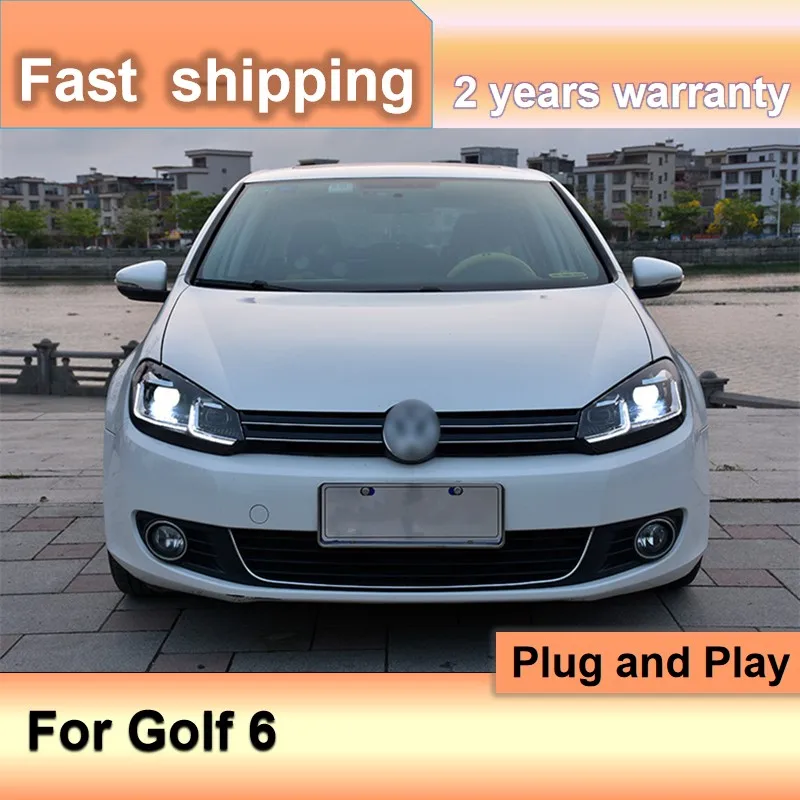 Car Accessories for Volkswagen Golf MK6 Headlight 2009-2013 VW Golf 6 Headlamp LED DRL Turn Signal High Beam Projector Lens