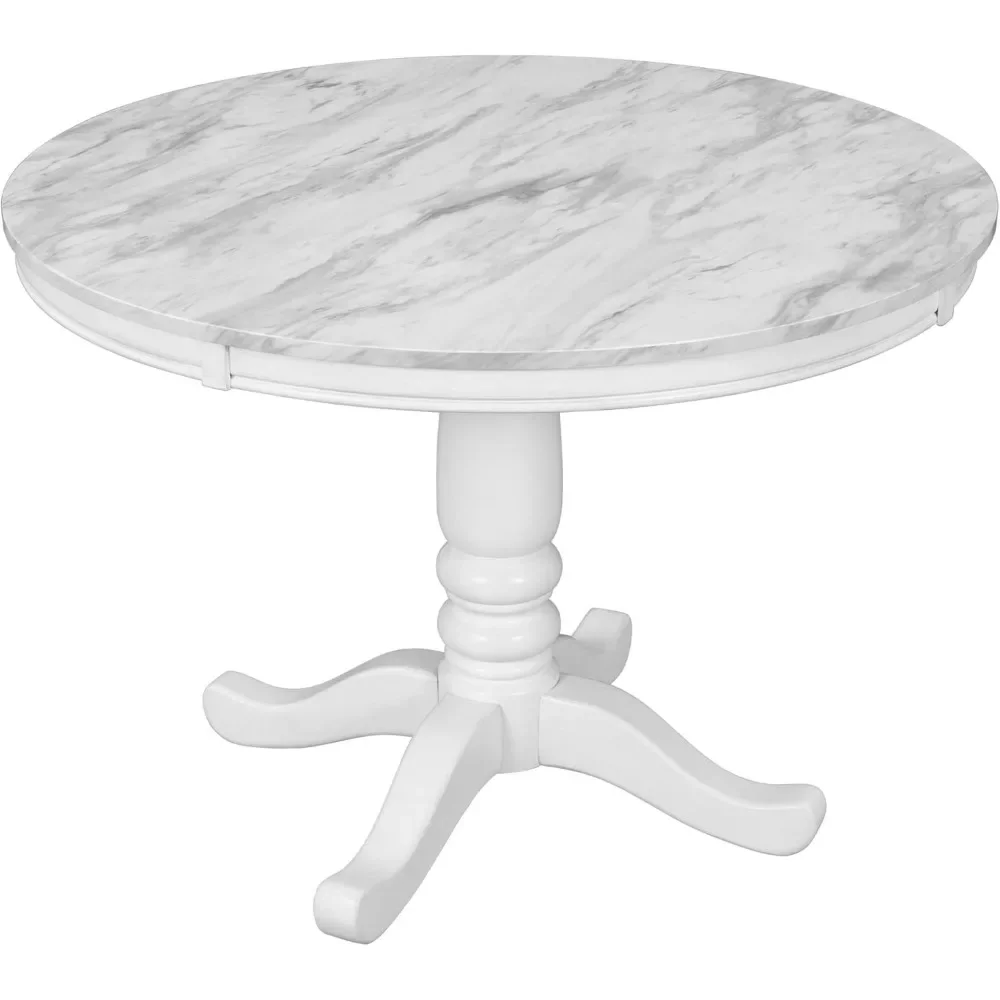 Esstisch set-5 Stück rundes Ess-Set mit 4 Stühlen Holz Esstisch Set