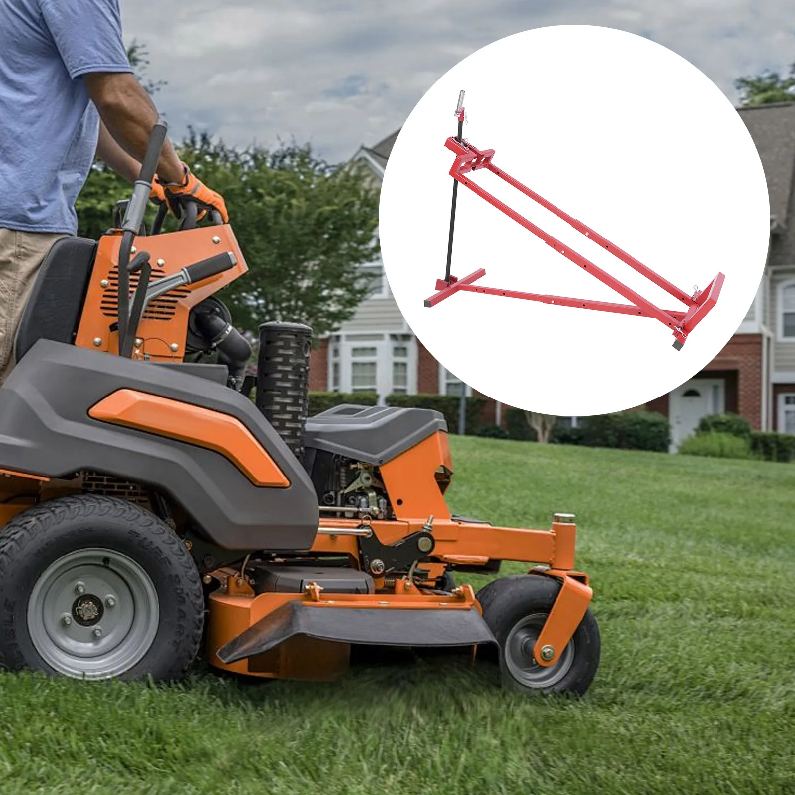 

880lbs 29 Inch Lift Jack Red Screw Type,Garden Tractor Mower ATV Maintenance Tool for Debris Removal,Oil Change, lade Sharpening