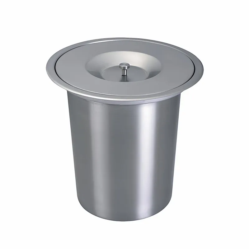 8L Kitchen Cabinet Countertop Built-In Stainless Steel Trash Can Flush Recessed Dustbin Eco-Friendly Hidden Embedded Trash Bin