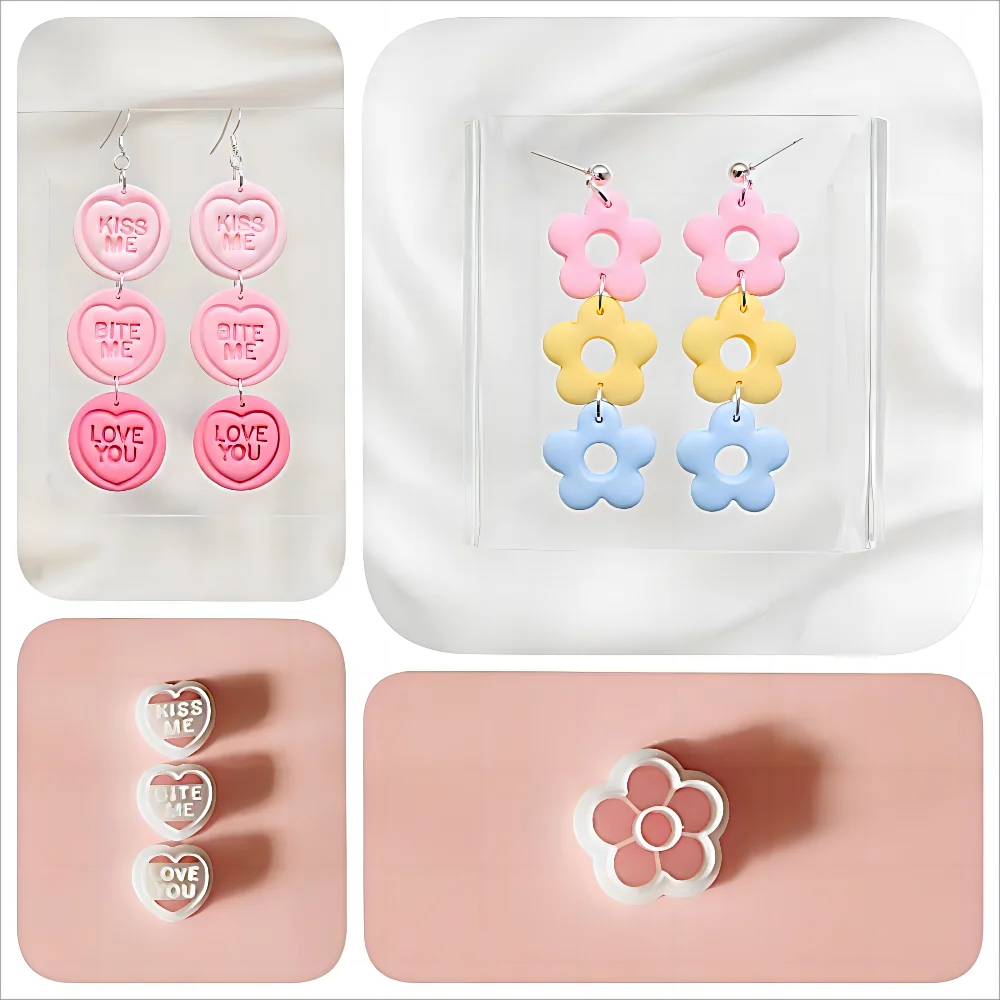 New Earrings Polymer Clay Moulding Flower/Love/Love Soft Pottery Clay Knife DIY Earrings Jewelry Pendant Making Clay Tool