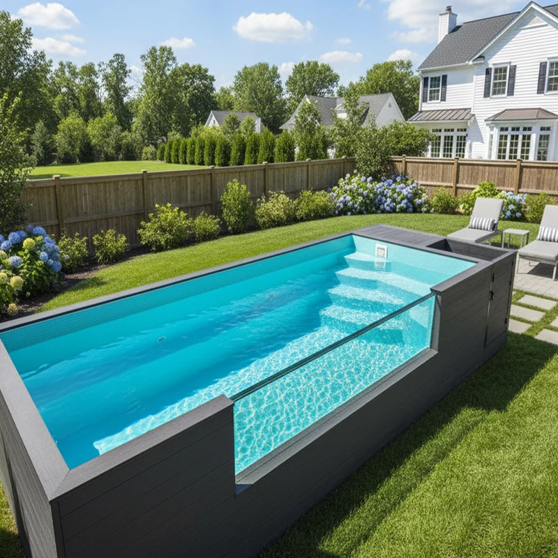 Outdoor Resort Container Pool Piscina Jacuzzi Plunge Pool Swim Spa Children Mosaic Tiles Above Ground Fiberglass Swimming Pool