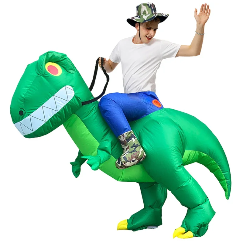 Halloween Kids Inflatable Dinosaur Costume Cosplay T-REX Dino Clothing Christmas Party for Women Men Adult Fantasia Jumpsuit