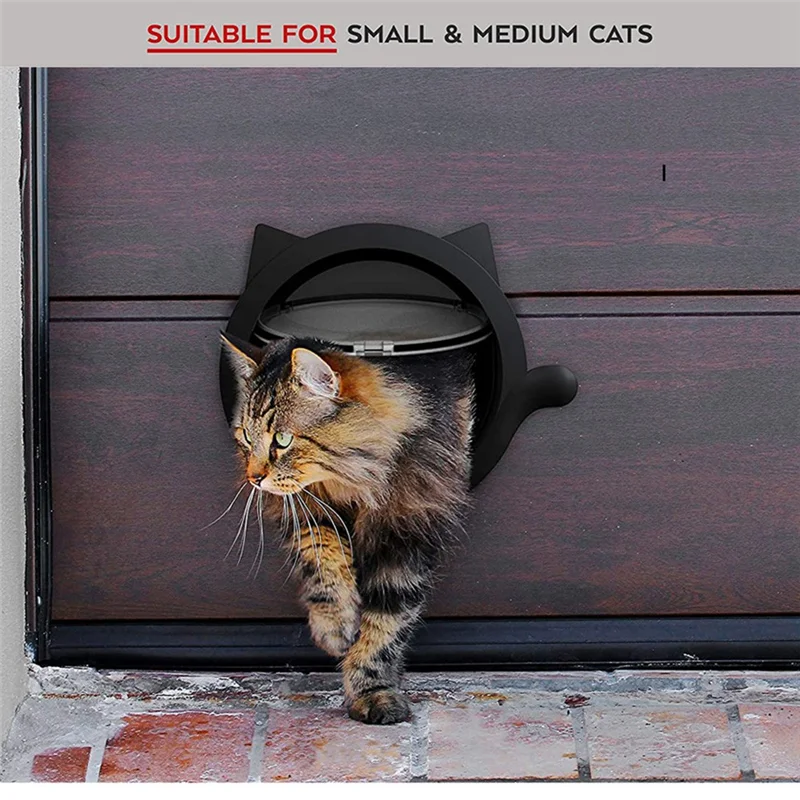 ماك-باب القطط دخول وخروج مجاني ثقب القط الأذن تصميم باب الحيوانات الأليفة للمنزل للجراء القطط ذات المدى الحرة يمكن تركيبها على أي باب #4