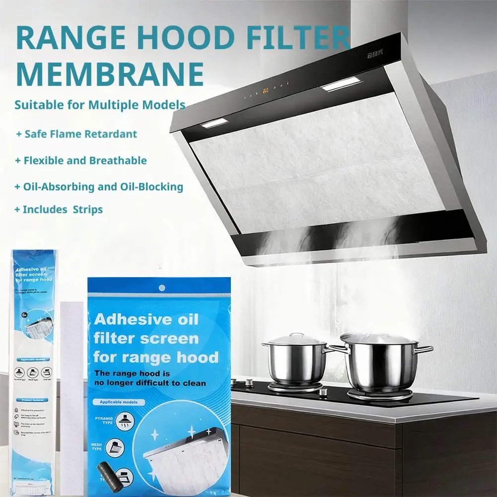 High-Temperature Resistant Range Hood Filter Paper Thickened Oil Absorbing Cotton Kitchen Household Filter Membrane 1pcs