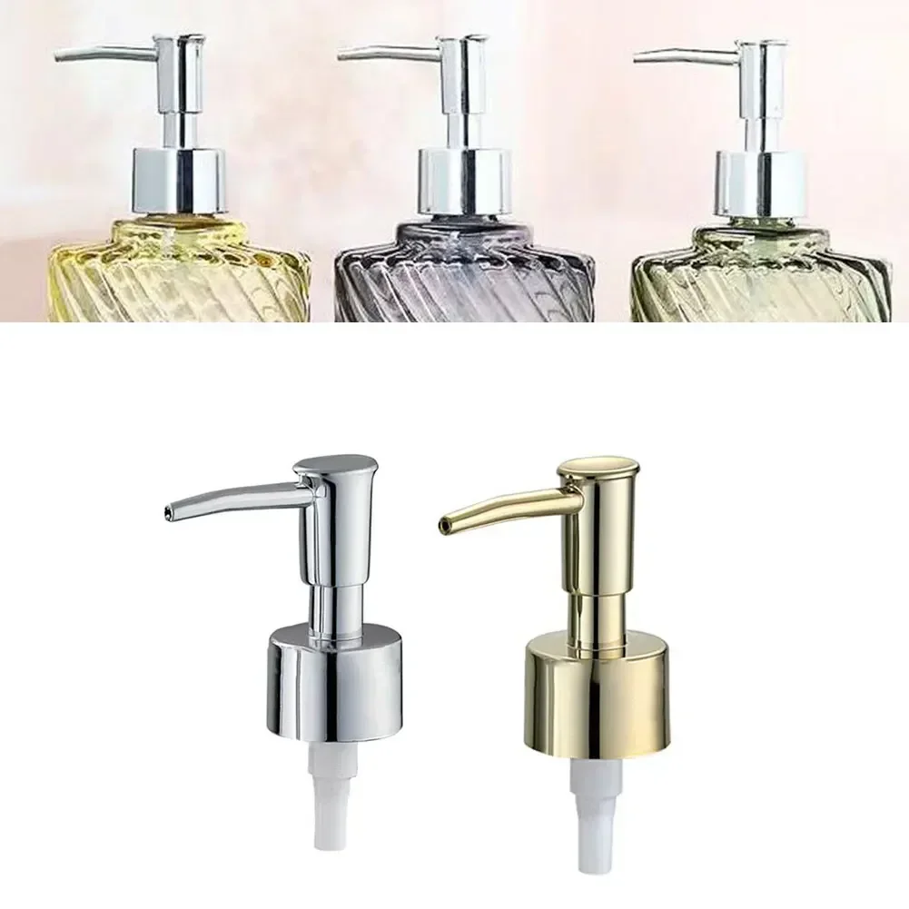 1Pcs Metal Soap Dispenser Pump Soap Bottle Head Replacement Bathroom Liquid Lotion Dispenser Shampoo Shower Gel Pump Jar Tube