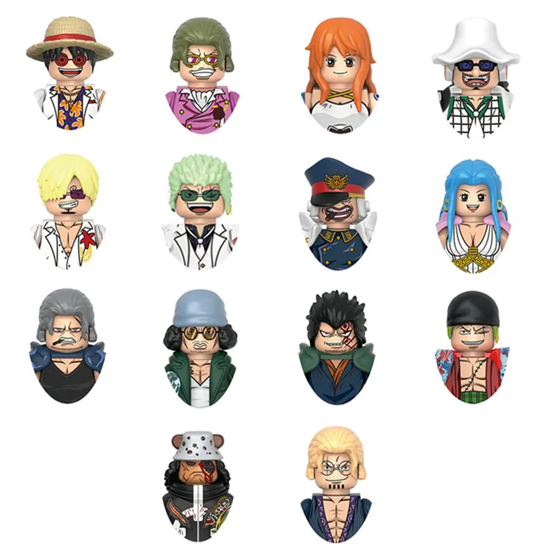 

X0358 X0359 Monkey D Luffy Roronoa Zoro Sanji Usopp Nami Shiryu Kuzan Bartholemew Kuma Building block boy birthday toy