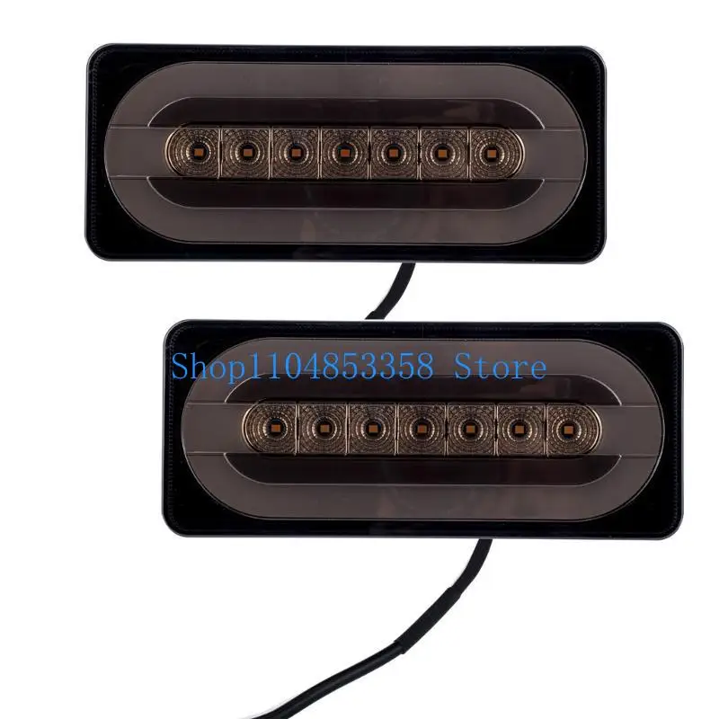 

652F 1 Pair Side Marker Light for Truck Lorry 12V-24V Tail Brake Lamp Oval Clearance Trailer 55Leds Rear Brake Light