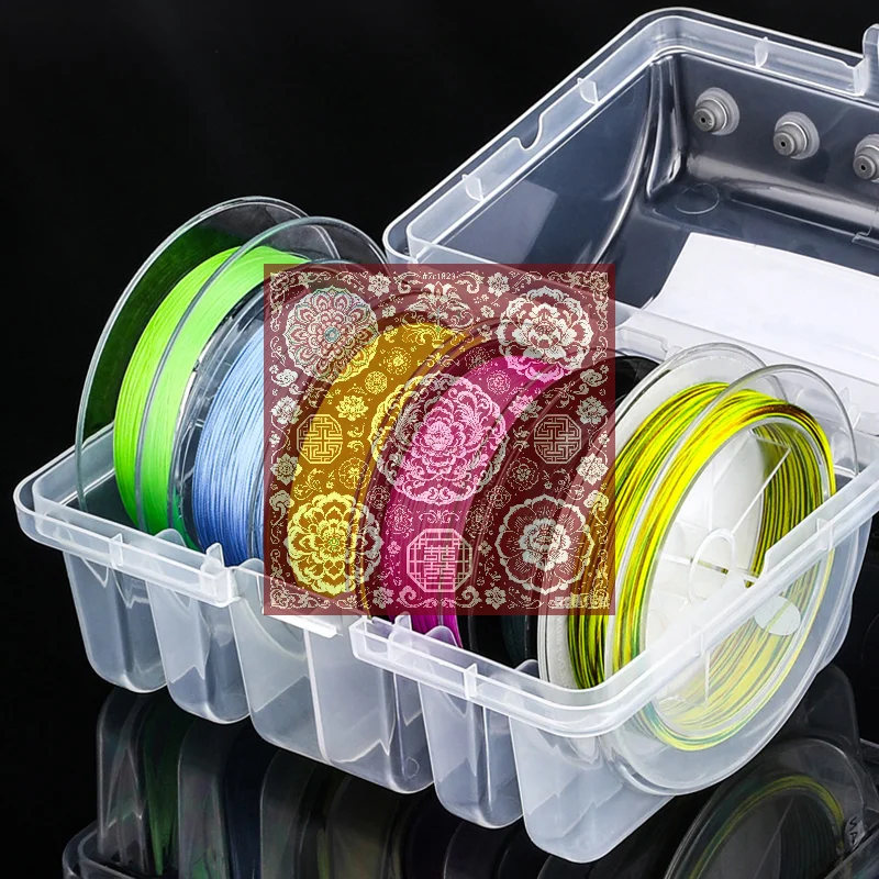 Fishing Line Box - Fishing Tackle Box 6 Compartments Fishing