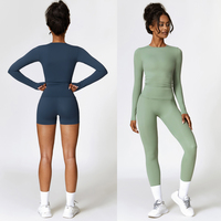 Quick Dry Sport Yoga Set 2pcs Outfit Fitness Gym Suit Workout Clothes for Women High Waist Sportgwear Women Suit Tracksuit Set