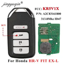 Jingyuqin 4 przycisk inteligentny pilot zdalnego SUV samochód klucz 433/313.8Mhz dla Honda HR-V pasuje do EX-L 2016-2018 CRV 2015-2016 ID47 układu KR5V1X