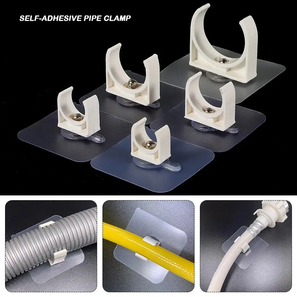 1/5Pcs Punch-free Self-adhesive Pipe Clamp Garden Irrigation Watering Adapter Water Tube Holder 16/20/25/32/40/50mm
