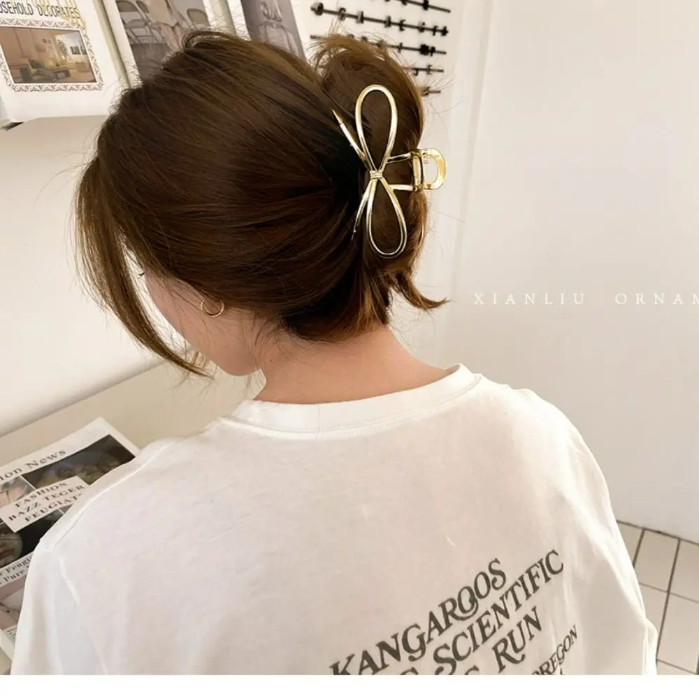 Women Girls Ponytail Silver Strong Hold Large Gold Hair Clamps Irregular Hairpins Metal Hairpin Hair Claw Clip