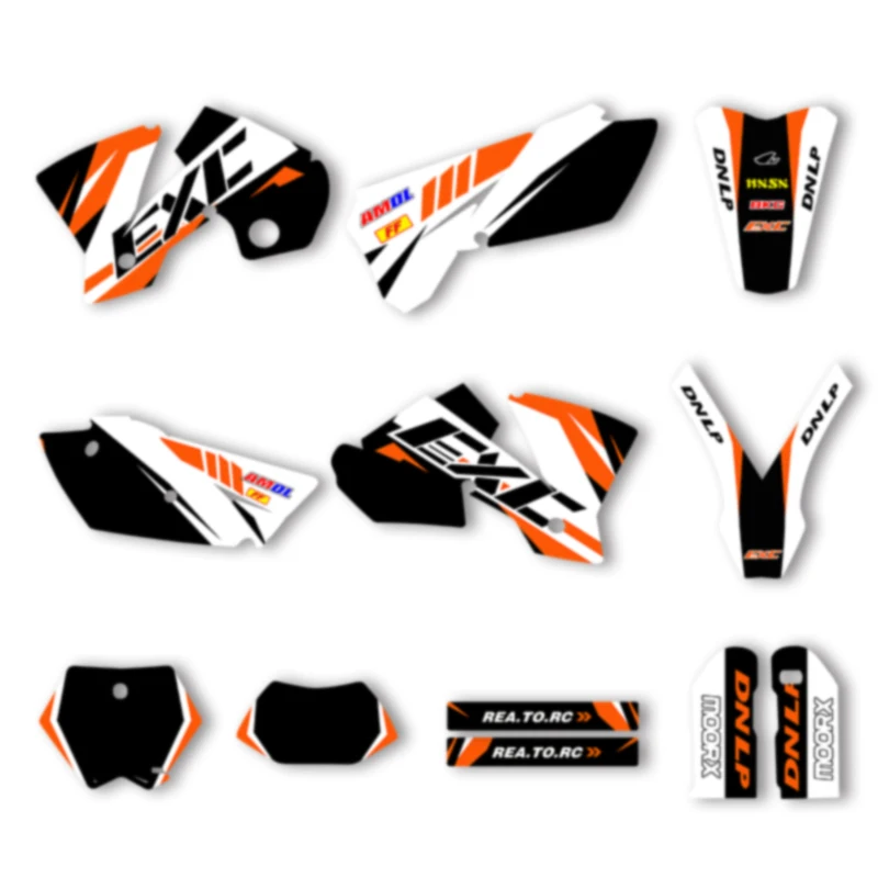 

DSMTECH Motorcycle Graphics Background Decal for KTM 125 250 300 350 450 2003 2004 SX SXF 2004 EXC Decals Stickers Kits 005