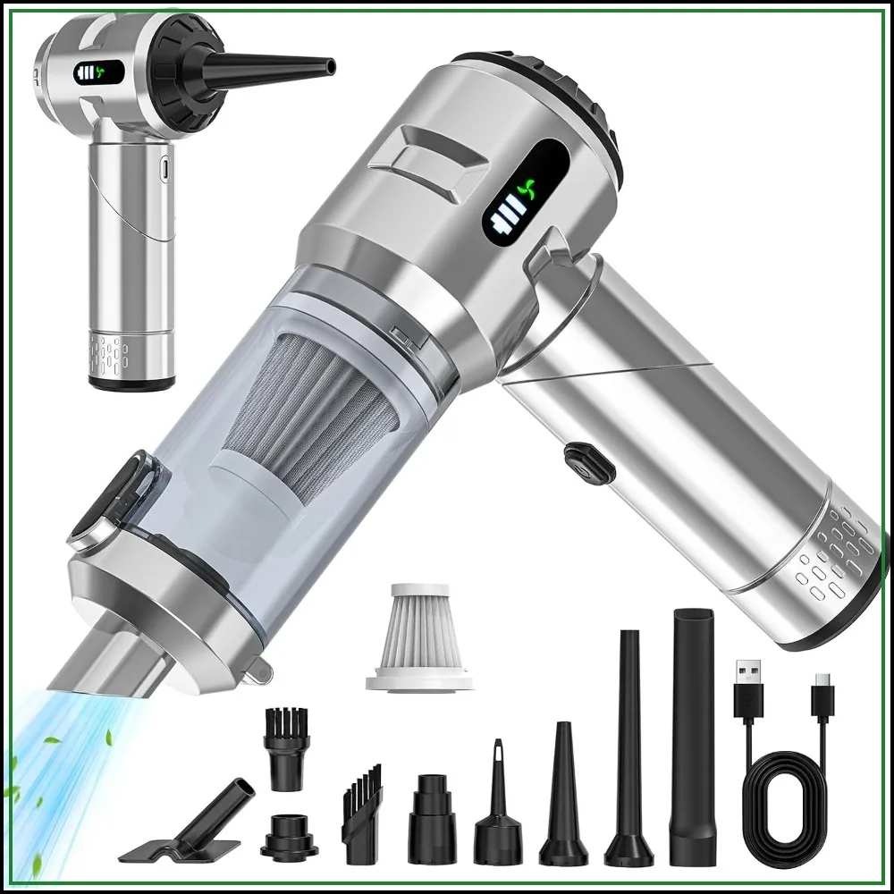 25000PA Cordless Car Vacuum Cleaner, Rechargeable Handheld Vacuum with One-Touch Dust Removal, Foldable Design for Home & Car