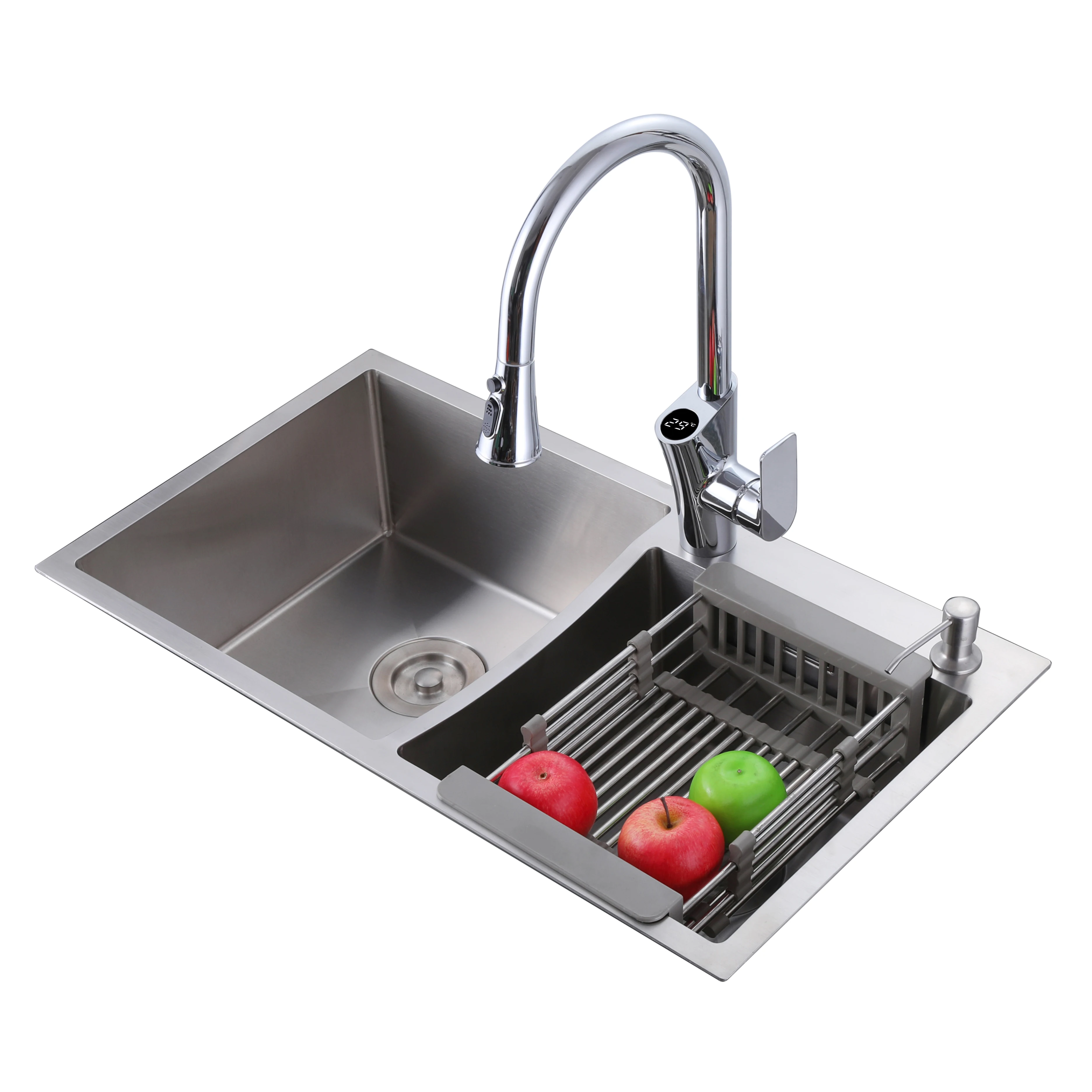 Modern Handmade Design of 304 Stainless Steel Double Slot Kitchen Sink