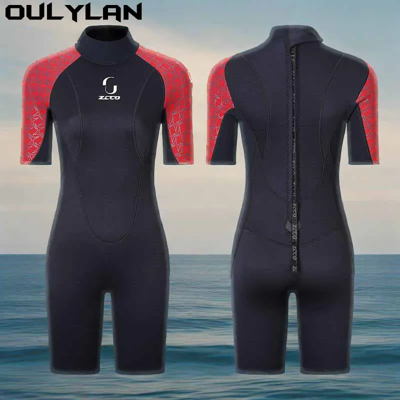 

Oulylan 3MM Kitesurf Men Neoprene Wetsuit Scuba Diving Fishing Swimming Short Sleeve Wetsuit Windsurf Hunting Surf Swimwear