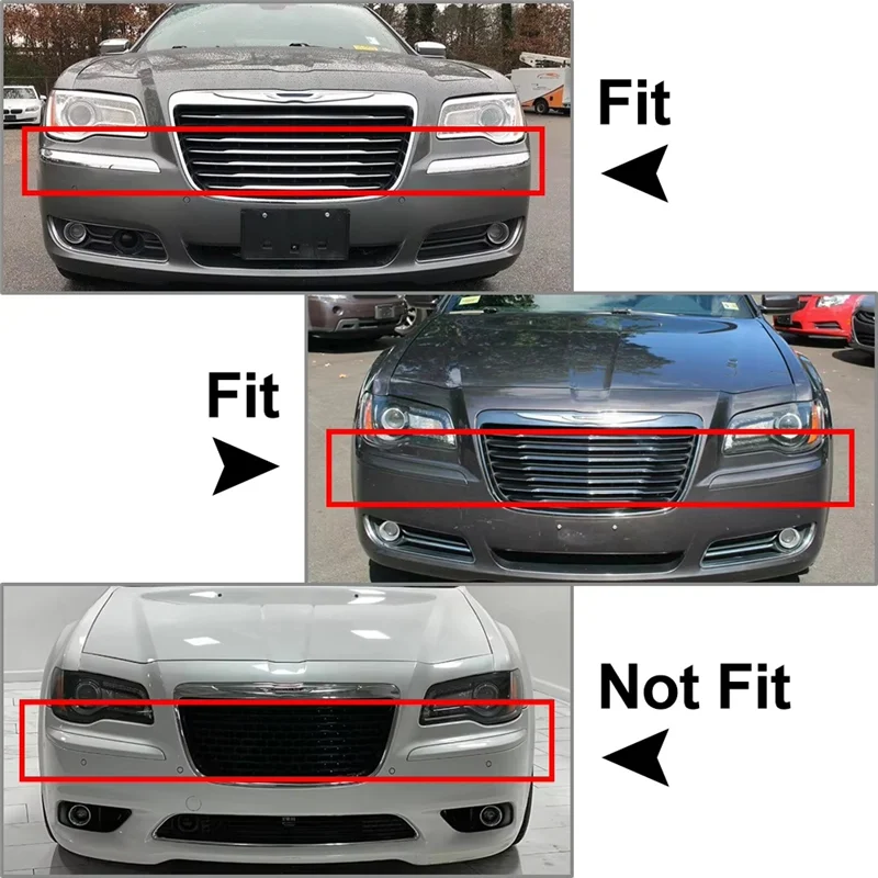 Chrome Front Bumper Molding Trim For Chrysler 300 Accent 2011-2014 Front Bumper Trim Strip-A67F