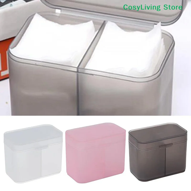 [CL]Cotton Pads Swab Nail Wipes Makeup Brushes Organizer Storage Box Holder Container Case Independent Double-Compartment[CL]