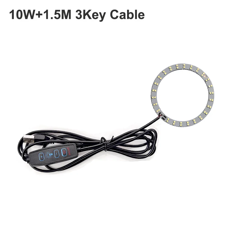 1Pcs USB Plug DC5V LED Light source SMD5730 LED Light Beads Ring chip with Black 1.5M swtich cable 5w 10w 12w white /warm light.