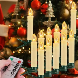 Flameless Christmas Trees Candles LED Flickering Battery Operated with Remote Timer/Clips Warm White Window Candle Home Decor