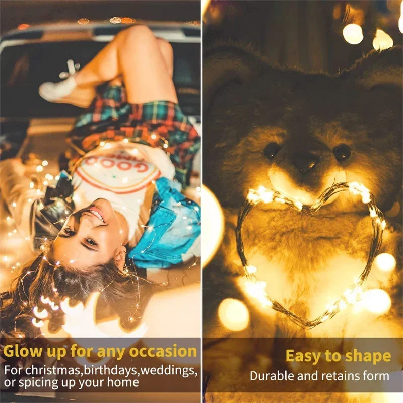 1-20M Copper Wire String Lights Battery Powered LED Fairy String Lights Lamps for Christmas Holiday Wedding Party Fairy Lights