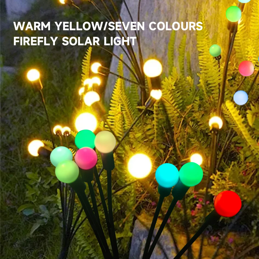 8LED Solar Garden Lamp LED Wind-driven Firefly Ground Plug Lamp Garden Ramadan Decoration Festival Lamp Landscape Lawn Lights