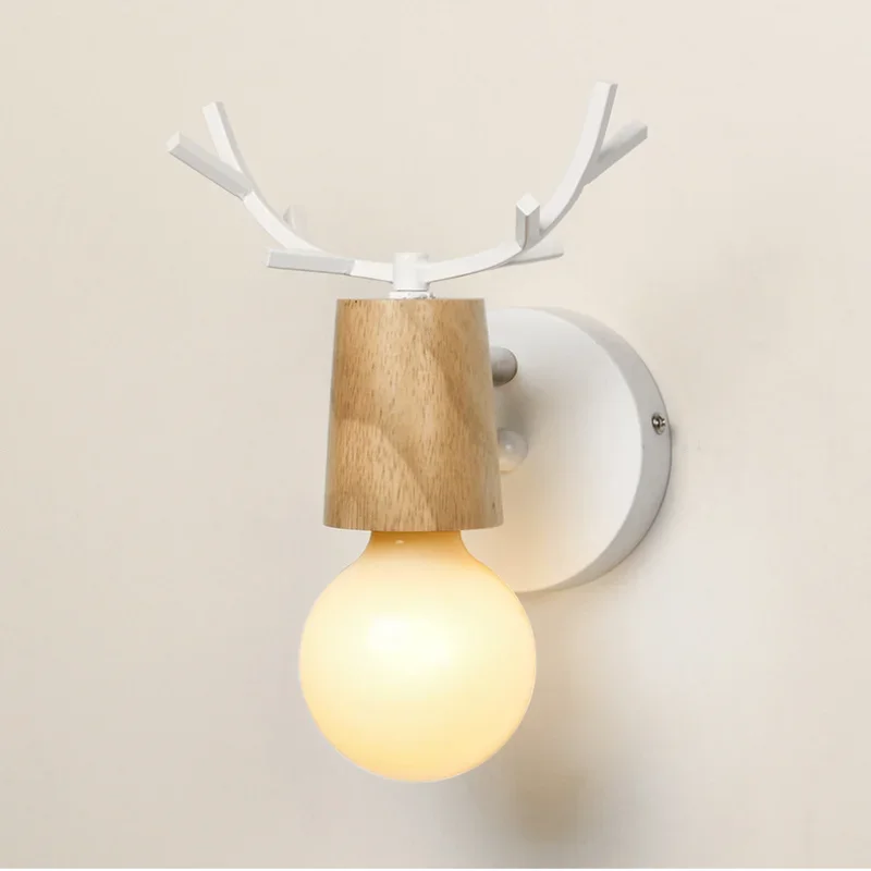 Deer Antler Wall Light Nordic Modern Adjustable Wall Sconces Colorful Cartoon Animal Lamp Mounted Children Room Reading Lighting