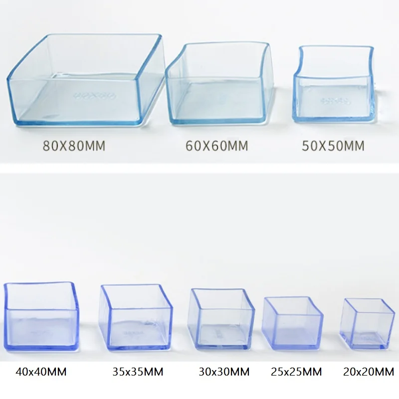 Non-Slip Chair Legs Caps Transparent PVC Round Table Chair Foot Cover Thicken Furniture Floor Protector Pads Leveling Feet