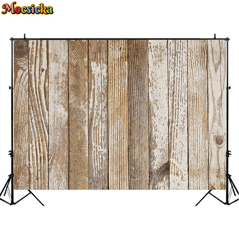 Rustic Wood Board Backdrops Photography Props Texture Brown Wooden Floor Newborn Baby Shower Background Photo Studio Photocall