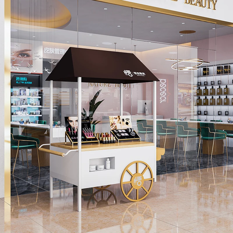 

European shopping mall snacks display stand retro dining car coffee cart milk tea ice cream
