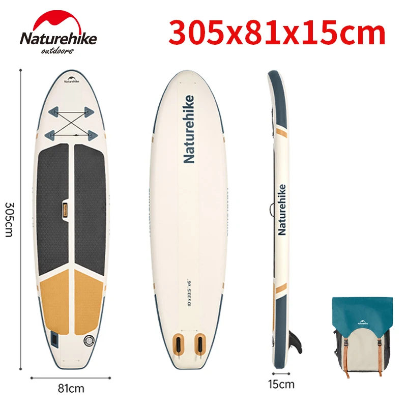 

Naturehike Backpack Paddle Board Stand Up Inflatable Surfboard Pulp Board Surfing Ultralight with Tail Fin Water Sport Set 305cm