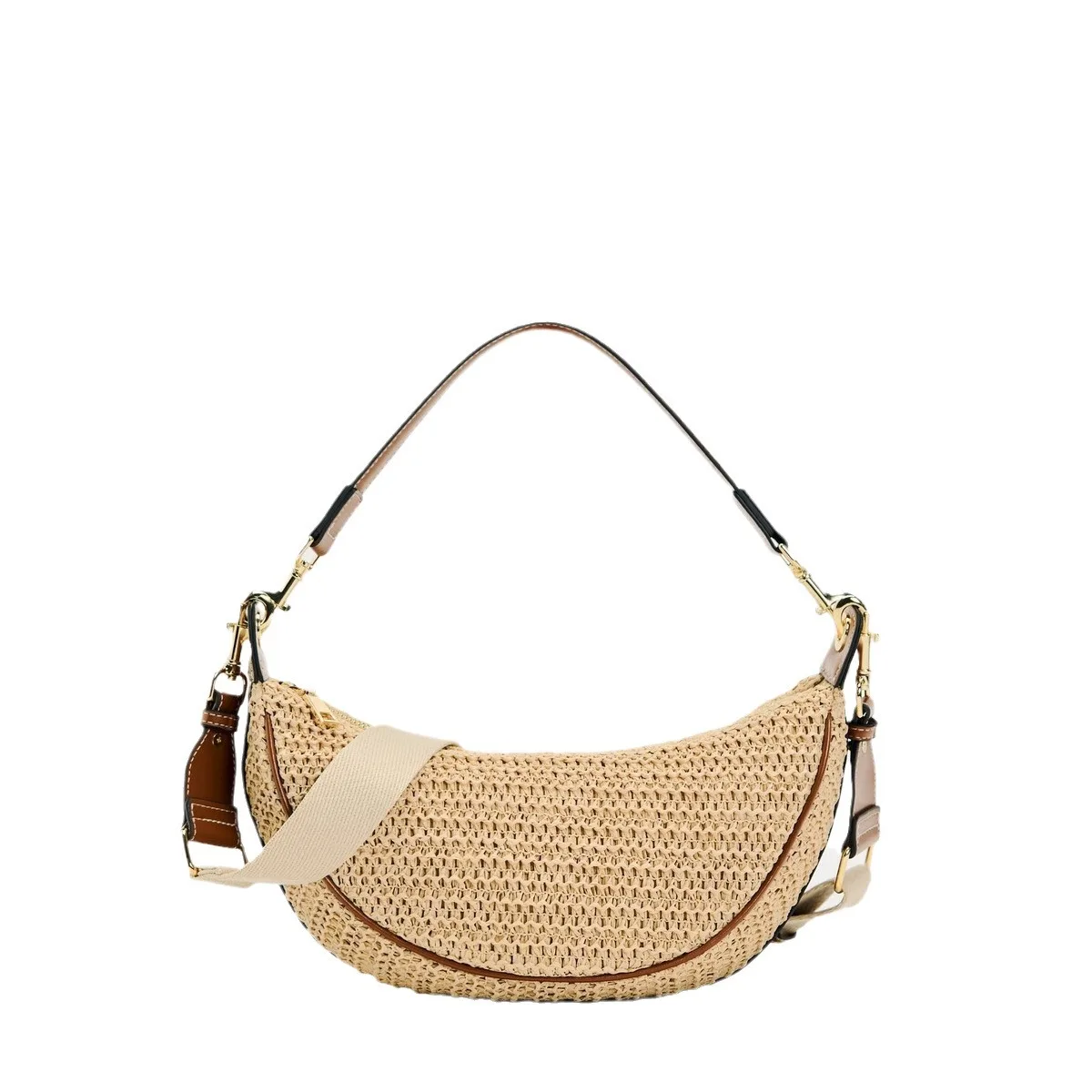 Woven Hobo Bag for Women, Soft Slouchy Underarm Purse, Boho Crossbody & Shoulder Bag, Summer Tote
