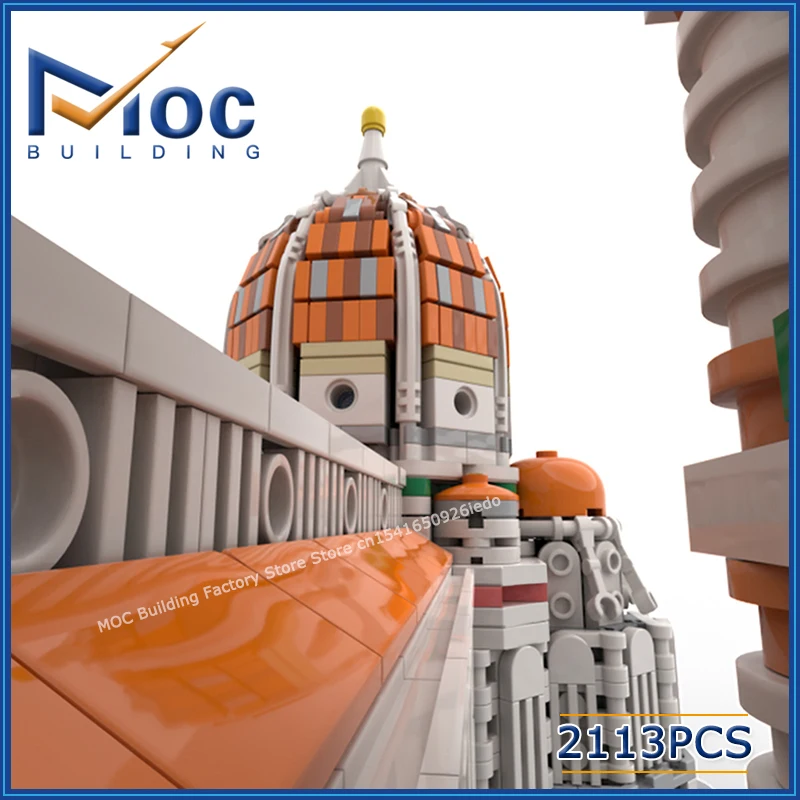 MOC ビルディングブロッククラシックイタリアスタイル建築モジュラー大聖堂 1:800 モデル DIY アセンブリレンガコレクションおもちゃクリスマスギフト