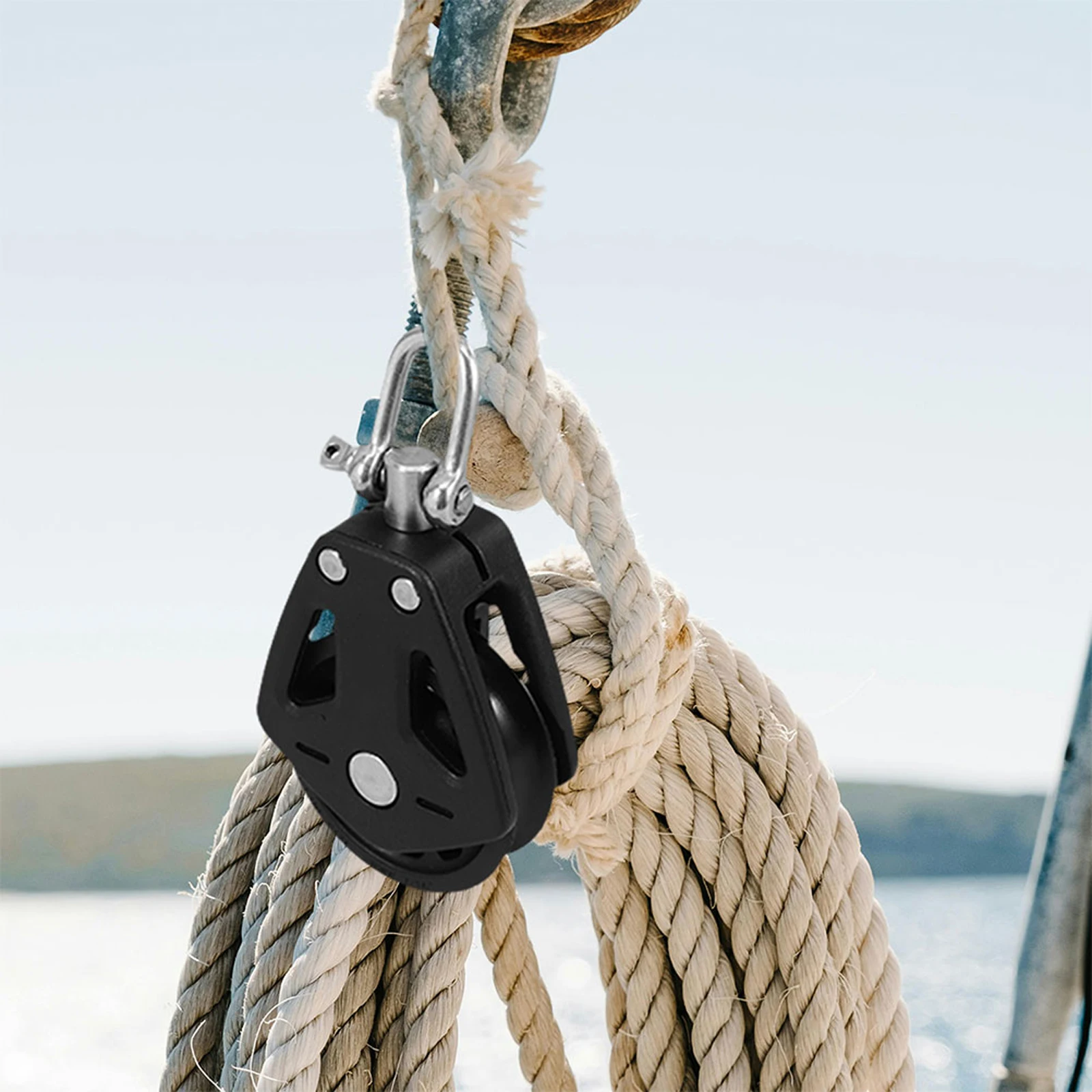 

2Pcs Nylon Stainless Steel Double Pulley Block Swivel Bearing for Boat Gym Cable Systems Smooth Rotation Performance