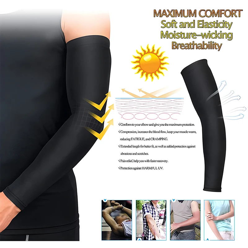 1PC Arm Compression Sleeve for Running Basketball Sports Arm Sleeve UV Protection Reduce Muscle Pain Promote Blood Circulation