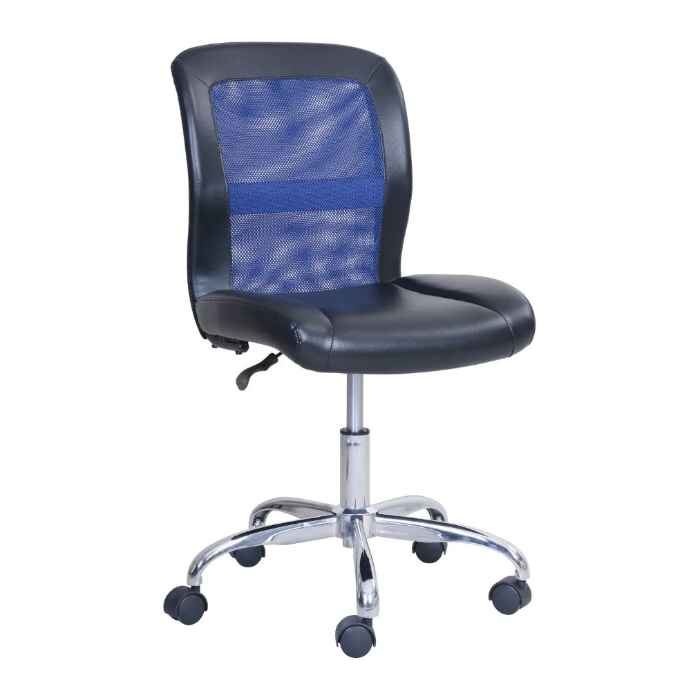 

Mainstays Mid-Back, Vinyl Mesh Task Office Chair, Black and Blue