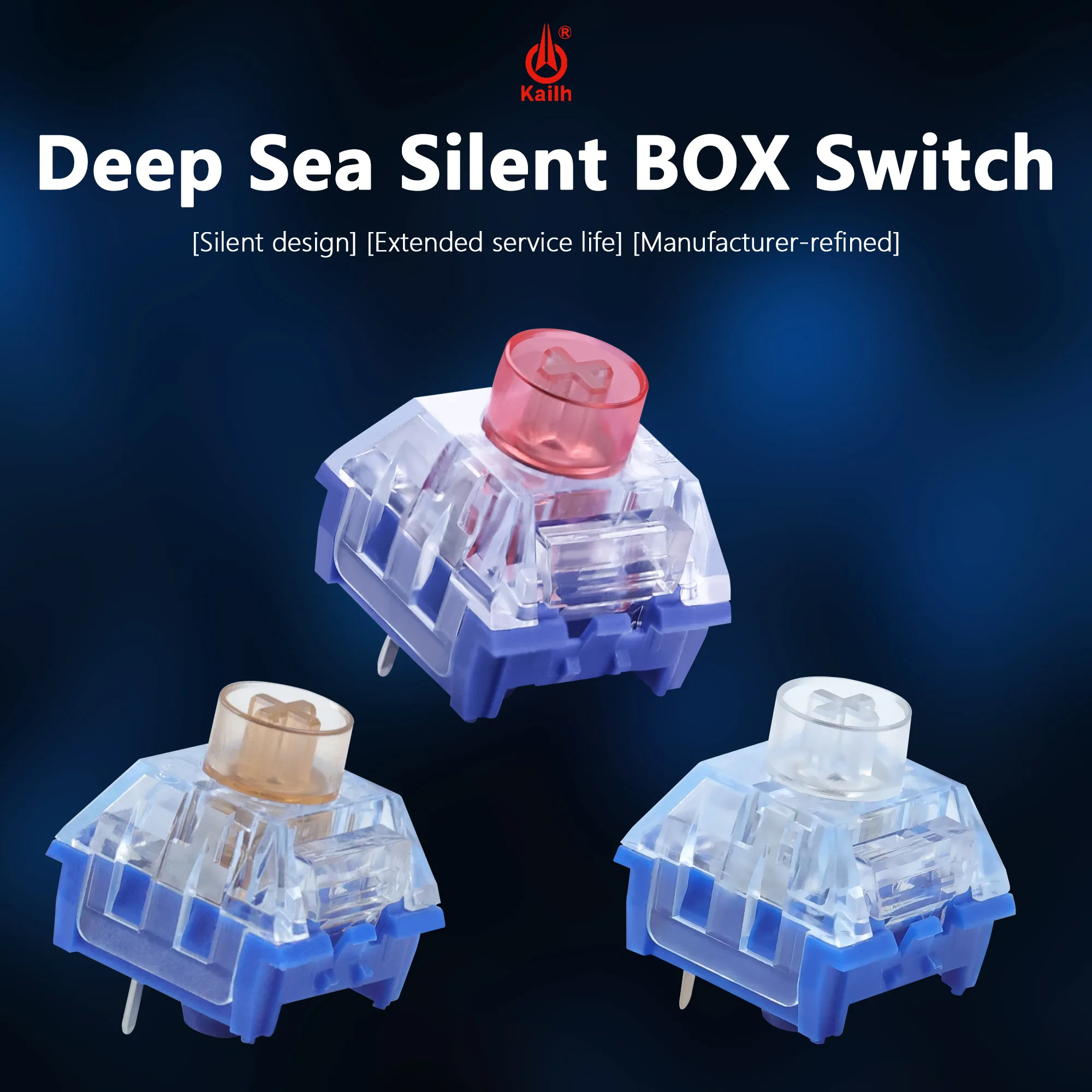 Kailh – interrupteurs silencieux pour baleine de mer profonde, interrupteur de clavier d'île solitaire Pro linéaire Tactile 60g 45g RGB, boîte de clavier mécanique