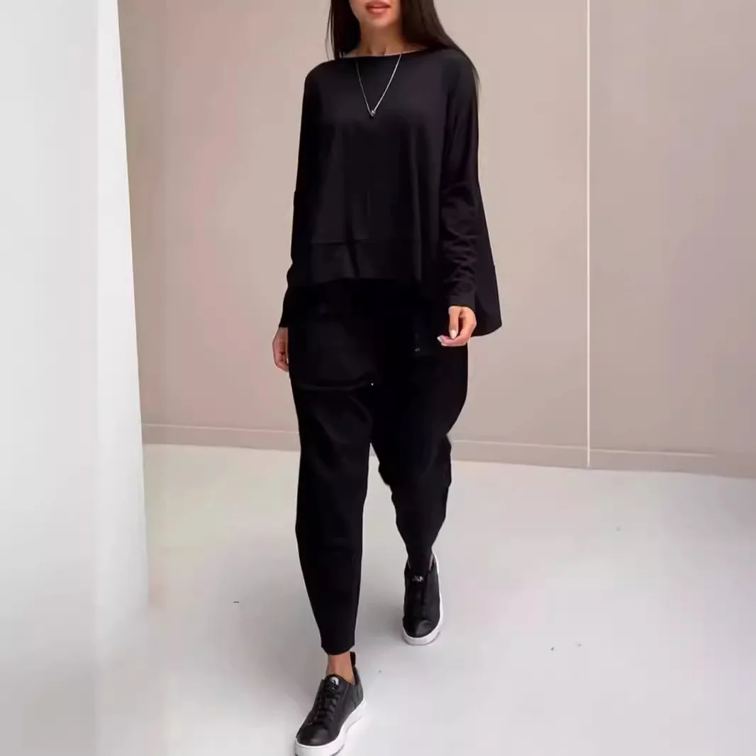 

Осень 2024, новая мода, темперамент, на шнуровке, модные спортивные однотонные повседневные брюки с несколькими карманами