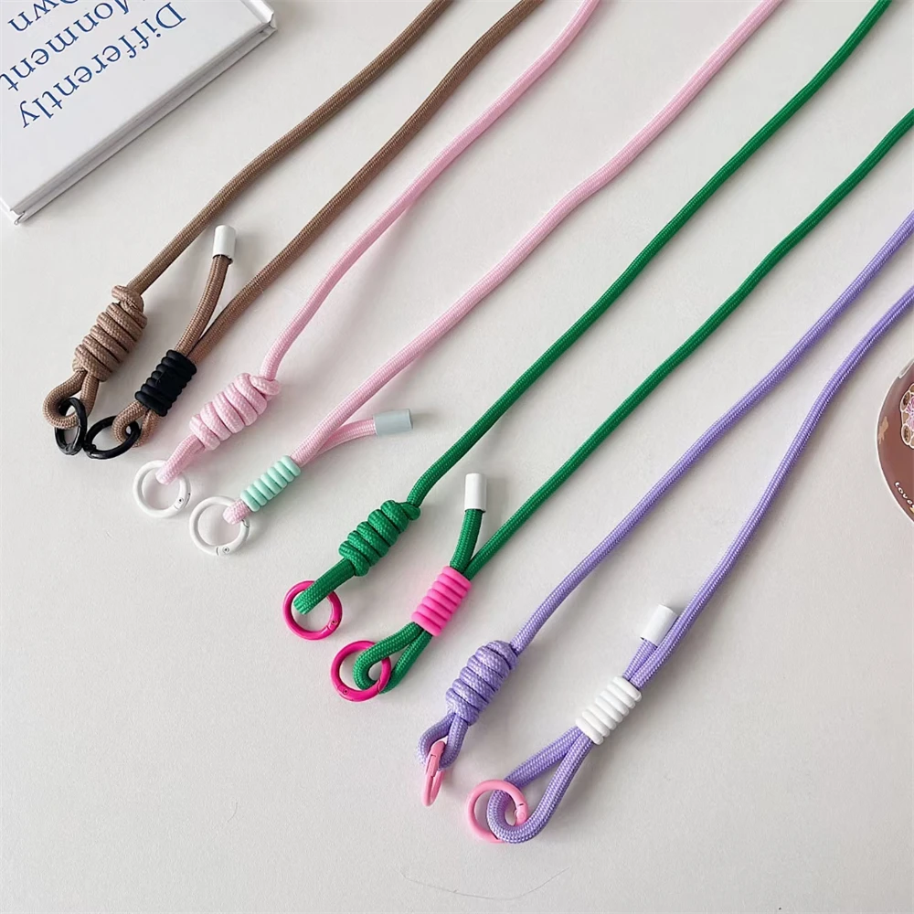 قابل للتعديل Coloful Crossbody الحبل الكتف الأشرطة المفاتيح حلقة رئيسية حبل مضفر هدايا للنساء الرجال ملحقات الهاتف المحمول