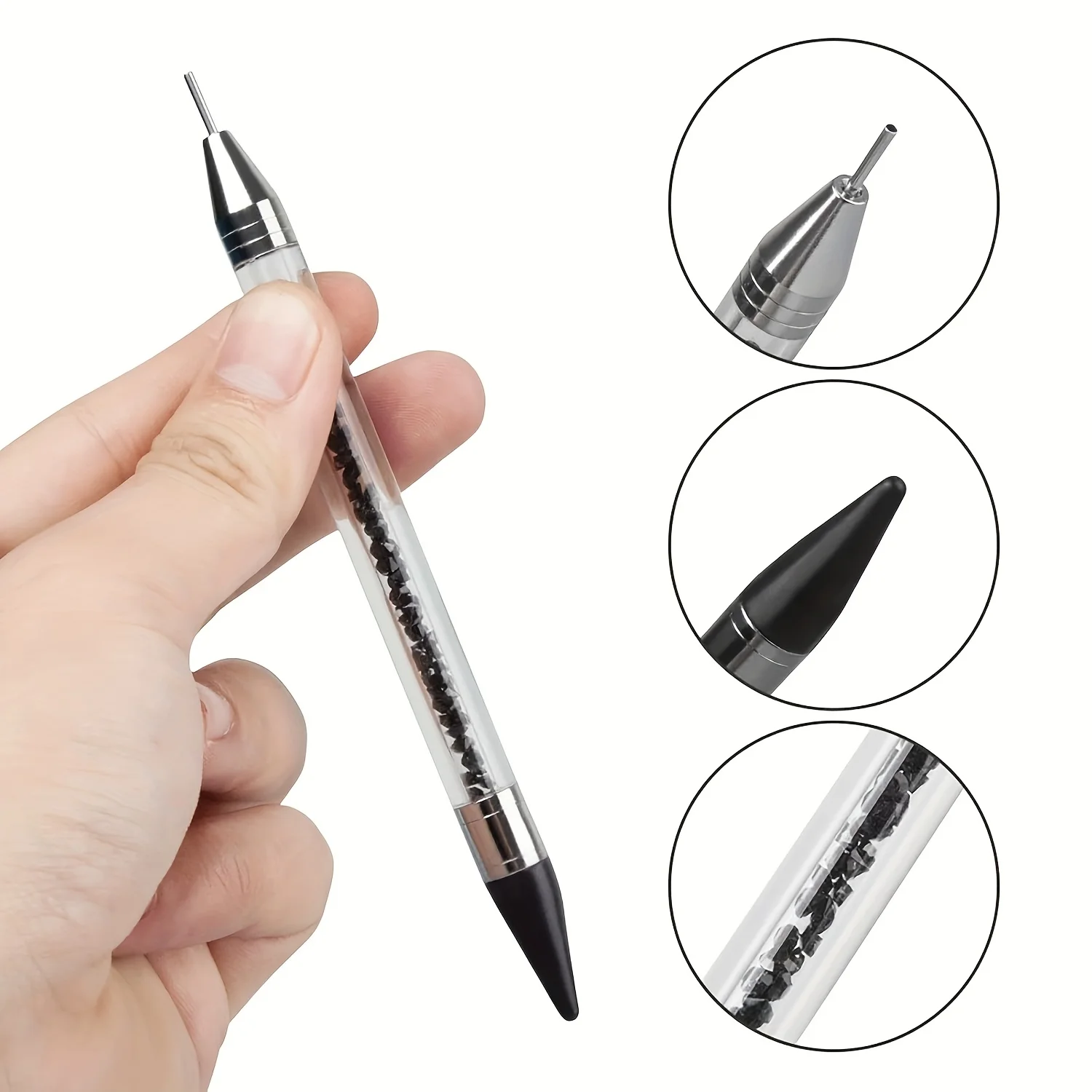 1PC Wax Nail Rhinestone Picker Dotting Pen Dual-ended Wax Pencil For Rhinestones Tip Crystal & Gem Nail Art Tool for DIY