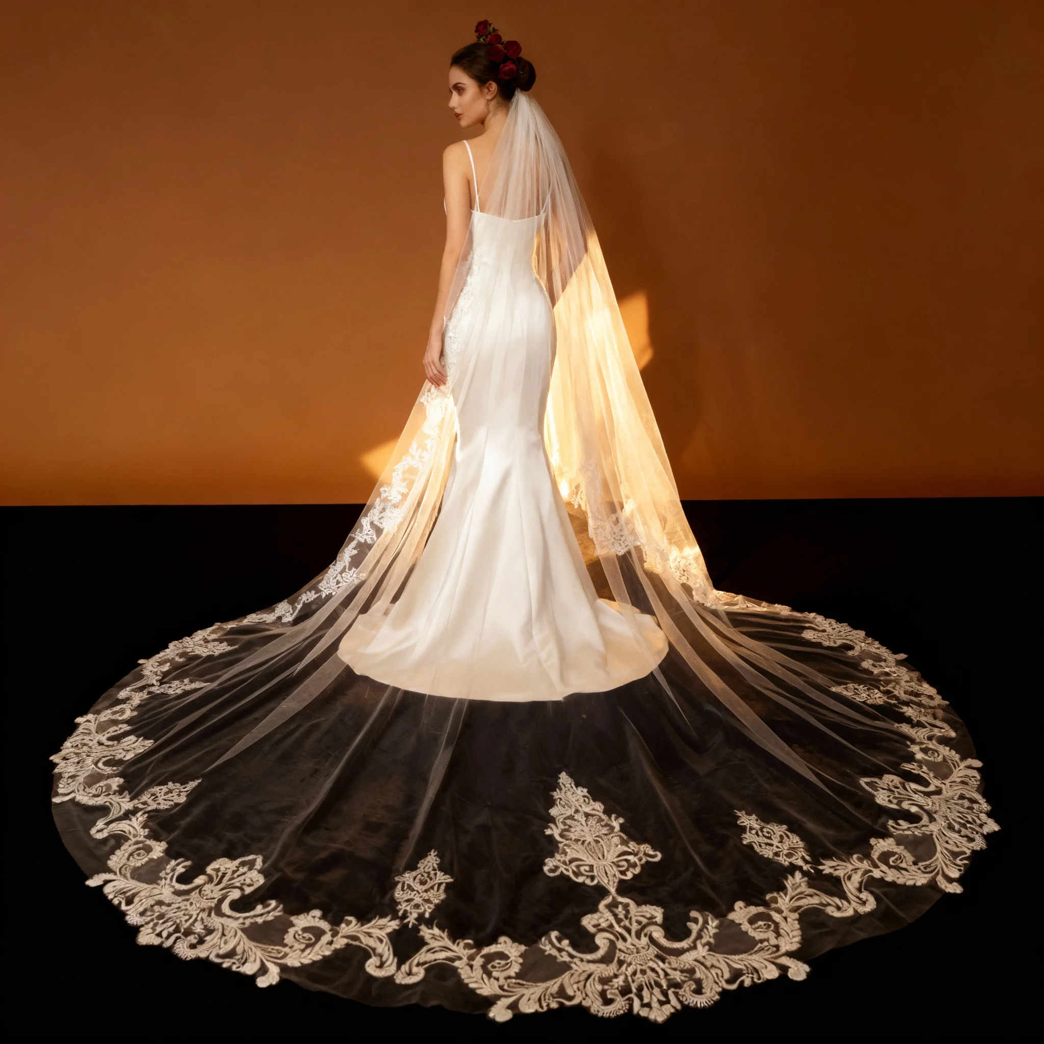 

Veil&Vow] Прозрачная фата из тюля в соборе — элегантная высококачественная фата для изысканных невест