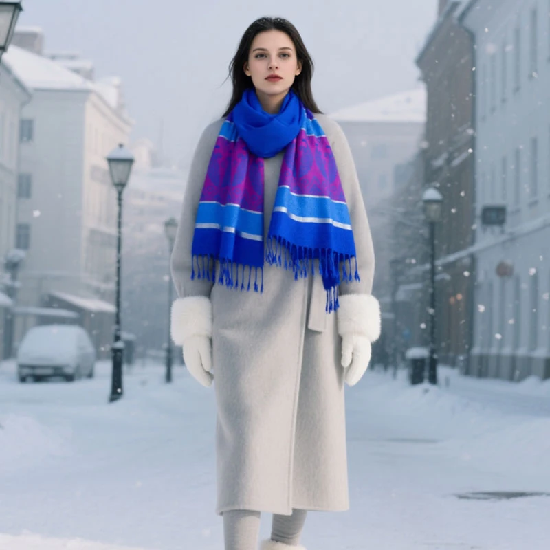 

2025 New Luxury Autumn Jacquard Cashmere Pashmina Shawls Women Warm Scarves Blanket Lady Wrap Foulard Poncho Echarpe Stoles