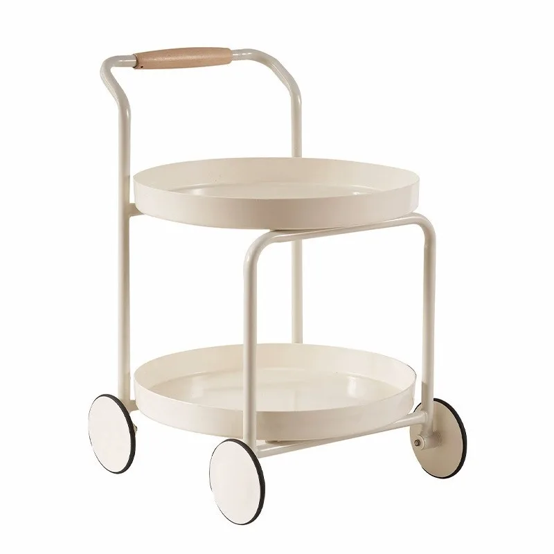Movable creative sofa side table, cream style household coffee table