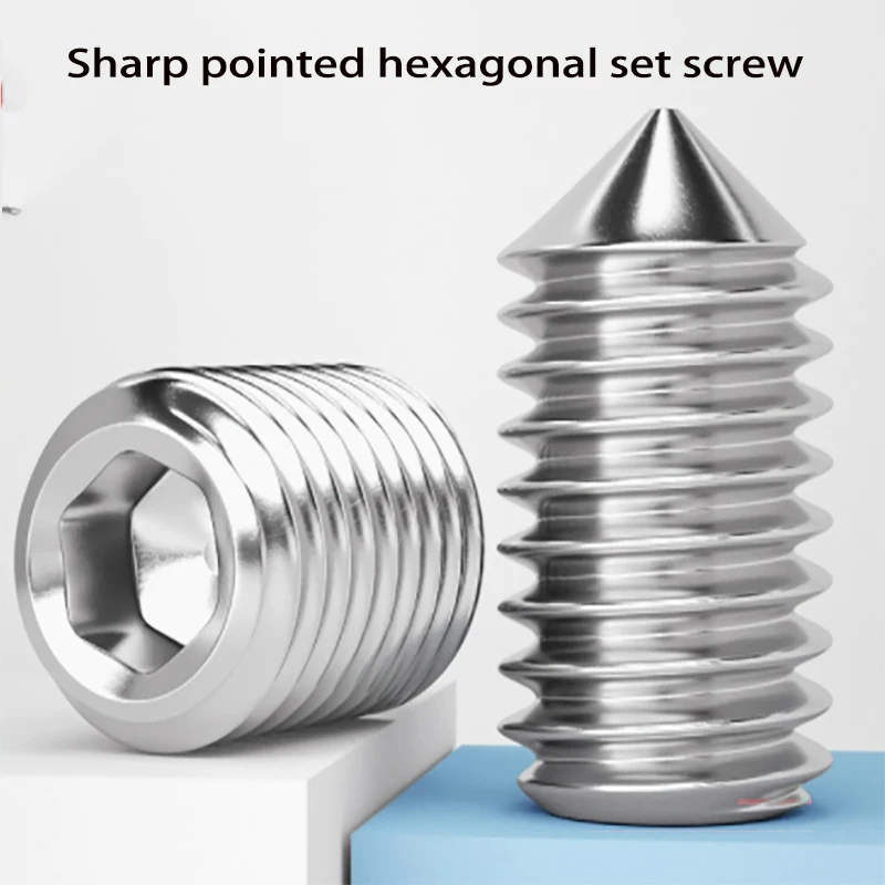 

Hexagonal cone end flat head bolt cone tip fixing screw 201 stainless steel screw