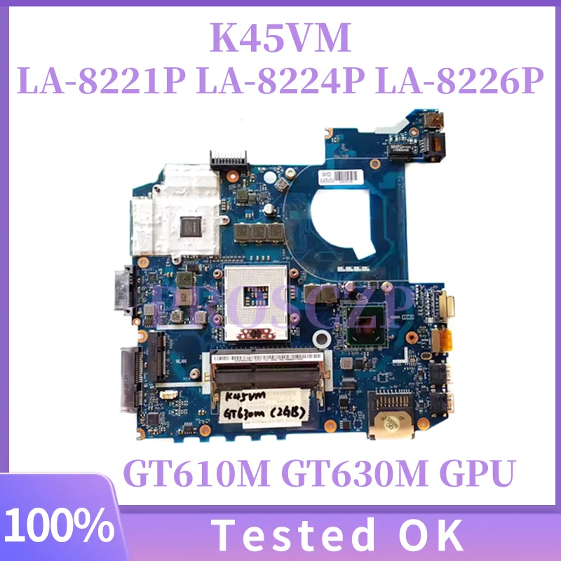 

LA-8221P LA-8224P LA-8226P For ASUS K45V K45VD A85V A45V K45VJ K45VS K45VM K45A Laptop Motherboard GT610M GT630M GPU Mainboard