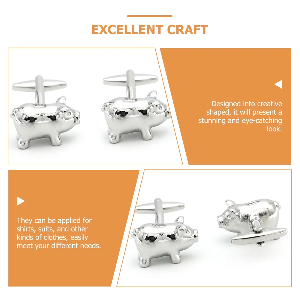 

Cufflinks Piggy Bank for Business Mens Accessories French Creative White Shirt Man