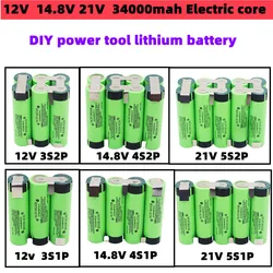 12V 14.8V 21V wiertarka elektryczna 3400mah680 0mah akumulator litowy wielokrotnego ładowania elektryczny śrubokręt akumulator litowo-jonowy