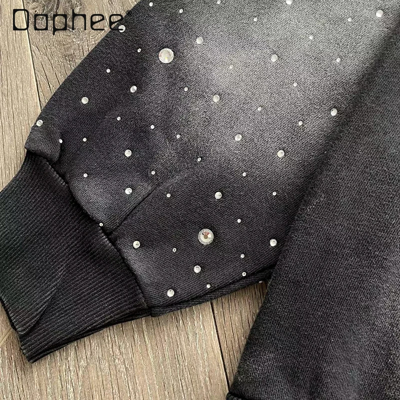 American Retro Printed Washed Casual Zipper Hoodie and Pants Sets Autumn New Trendy Personality Handsome Sports Suit for Men